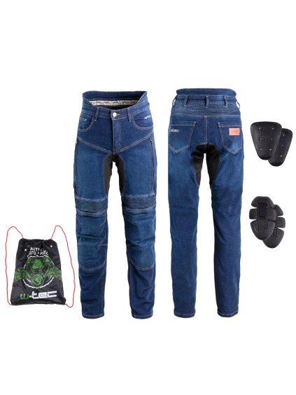 Pánské moto jeansy W-TEC Biterillo (Barva modrá, Velikost S)