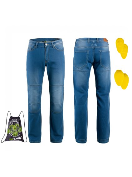 Pánské moto jeansy W-TEC Davosh (Barva modrá, Velikost S)