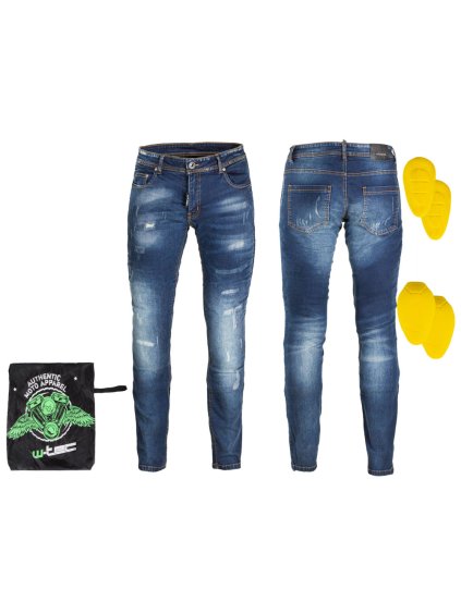 Pánské moto jeansy W-TEC Feeldy (Barva modrá, Velikost S)