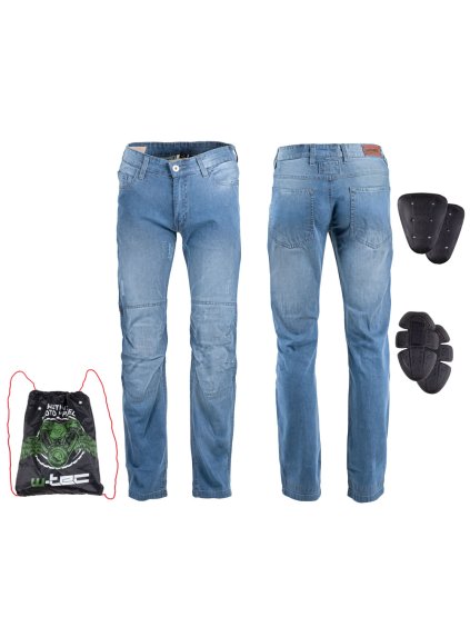 Pánské moto jeansy W-TEC Shiquet (Barva modrá, Velikost S prodloužená délka)