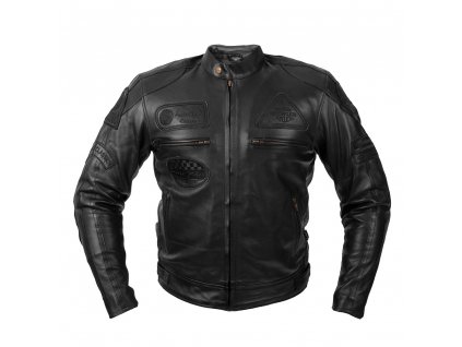 Pánská kožená moto bunda W-TEC Urban Noir