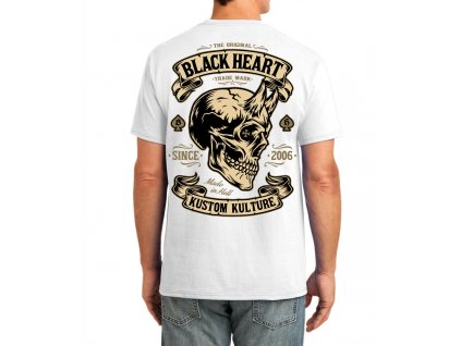 pánské triko black heart devil skull