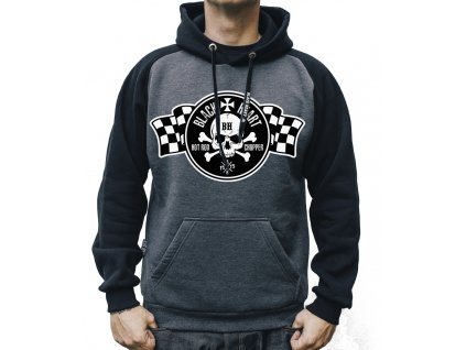 pánská mikina black heart flag skull