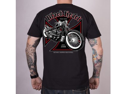 motorkářské tričko black heart chopper