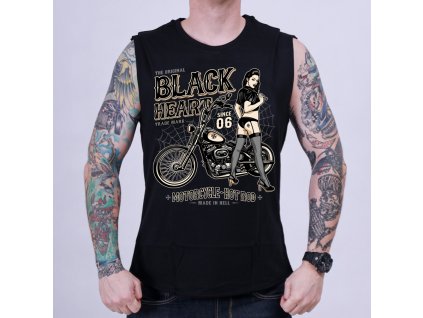 MOTORKÁŘSKÉ triko bez rukavu BLACK HEART CHOPPER PUSSY 3