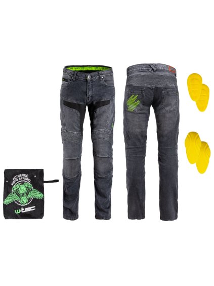 Pánské moto džíny W-TEC Alfred CE (Barva šedá, Velikost L)