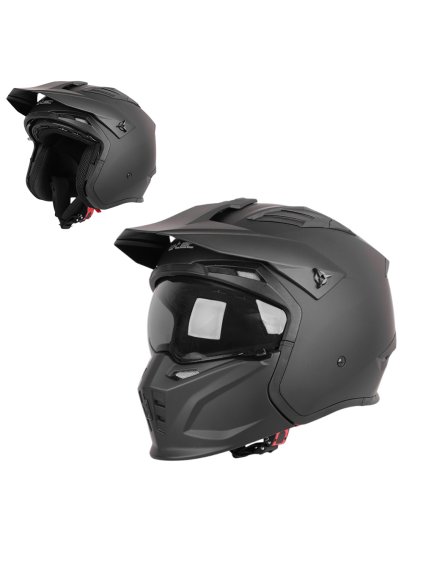 Modulární přilba W-TEC Badalone (Barva matně černá, Velikost XS (53-54))