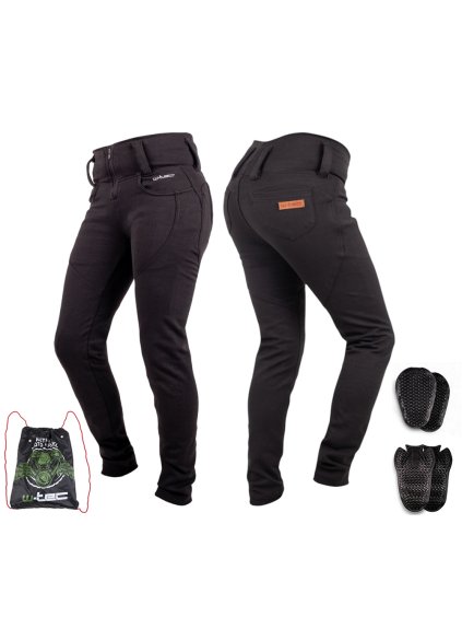 Dámské moto legíny W-TEC Nombutta s aramidem (Barva černá, Velikost XS)