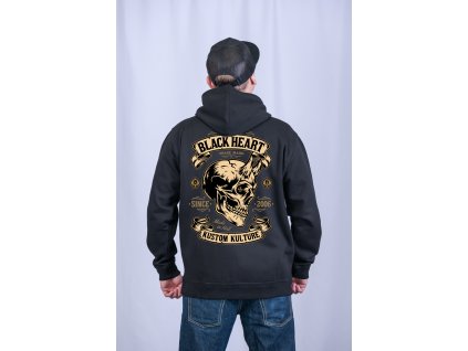 mikina black heart devil skull