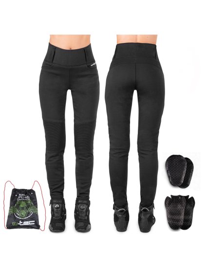 Dámské moto legíny W-TEC Noposum s aramidem (Barva černá, Velikost XS)
