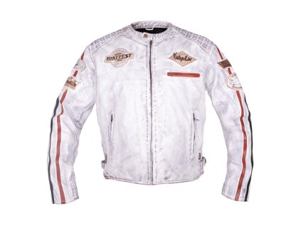 Pánská kožená moto bunda W-TEC Sheawen White New