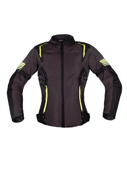 Dámská letní moto bunda W-TEC Jelsa (Barva šedá-fluo, Velikost XS)