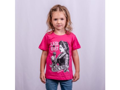 Dětské triko BLACK HEART SHAKE PINK