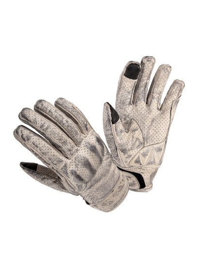 Kožené moto rukavice W-TEC Airburst (Barva béžová, Velikost XL)