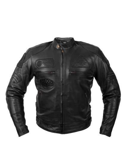 Pánská kožená moto bunda W-TEC Urban Noir (Barva černá, Velikost XXL)