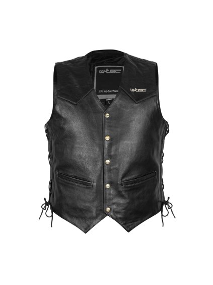 Kožená moto vesta W-TEC Rockridge (Barva Black, Velikost L)