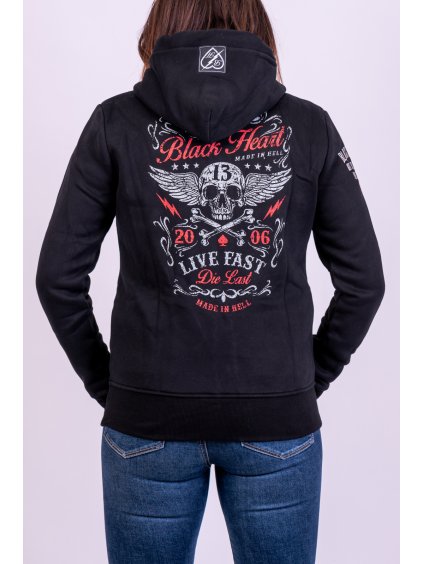 Dámská Mikina BLACK HEART LIVE FAST