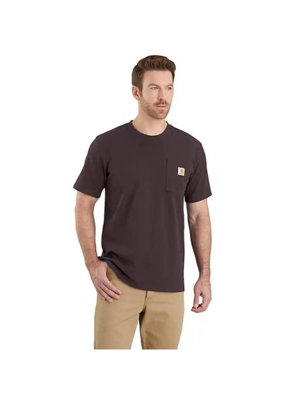 Tričko CARHARTT Carhartt K87 Pocket t-shirt dark sepia