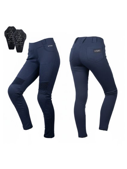 Dámské moto legíny W-TEC Lukrecia Base Blue (Barva modrá, Velikost XS)