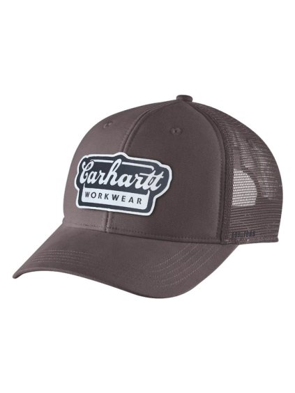 Kšiltovka Carhartt Twill Mesh-Back Script cap dark sepia