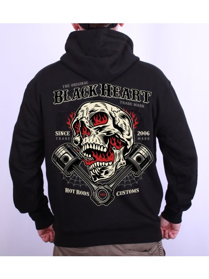 MIKINA BLACK HEART FLAME PISTON