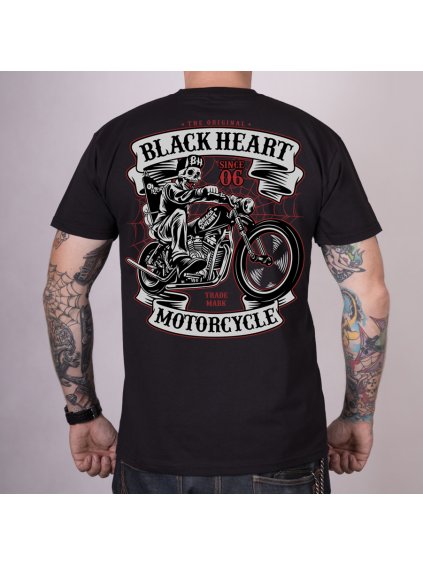 Triko motorkářské skeleton chopper black heart 2