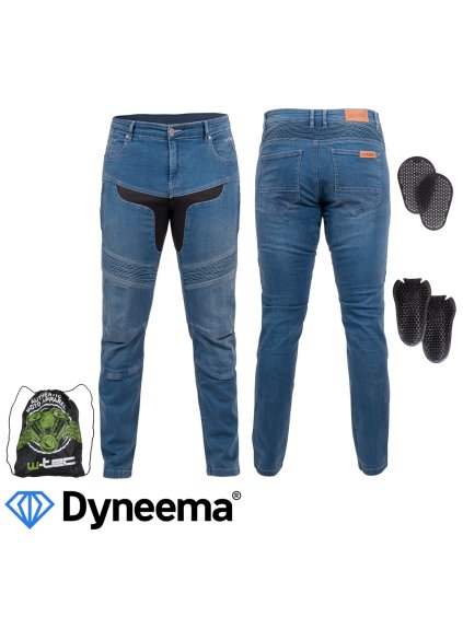 Pánské moto jeansy W-TEC Dynetis (Barva modrá, Velikost M)