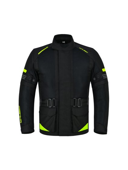 Dětská rostoucí moto bunda W-TEC Pinapoco (Barva černá-fluo, Velikost S/M)
