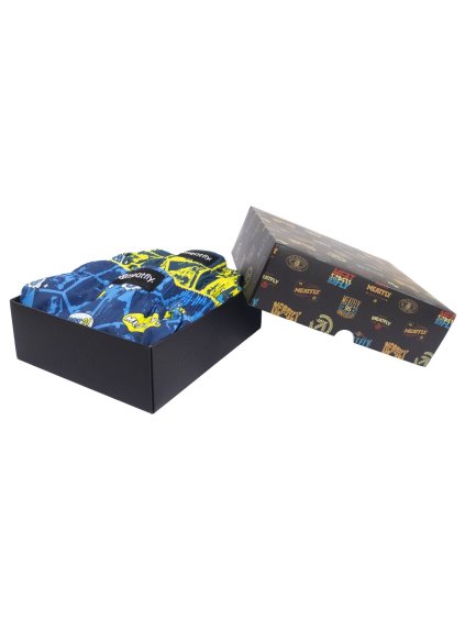 Meatfly pánské boxerky Agostino Yellow/Blue Comics Gift Pack