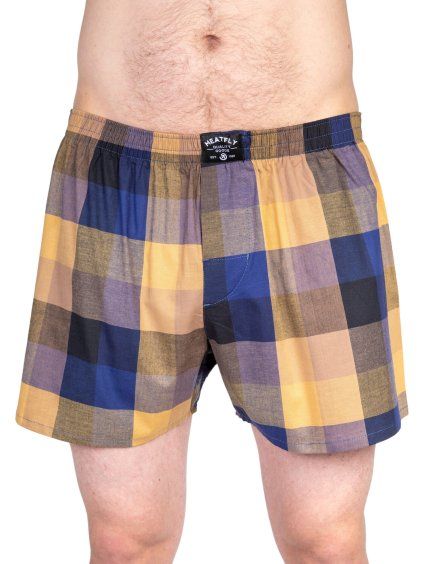 Meatfly pánské boxerky Doug Double Pack Brown / Blue