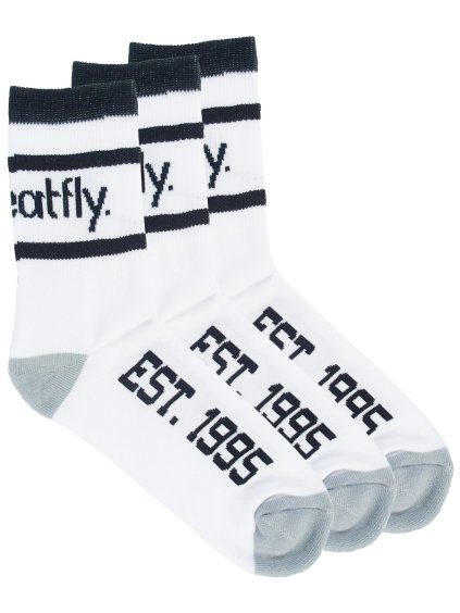 Meatfly ponožky Long Triple Pack White (Velikost S)