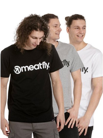Meatfly balení pánských triček MF Logo Multipack Black/Grey Heather/White