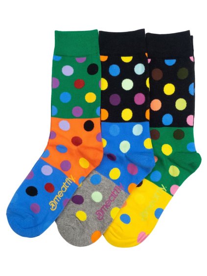 Meatfly ponožky Lexy Triple Pack Green Dots