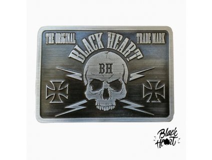 Přezka BLACK HEART BASTARD SKULL