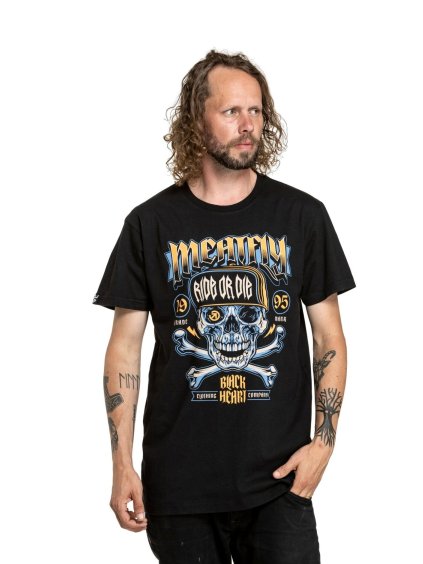 Meatfly pánské tričko Crossbones Black (Velikost S)