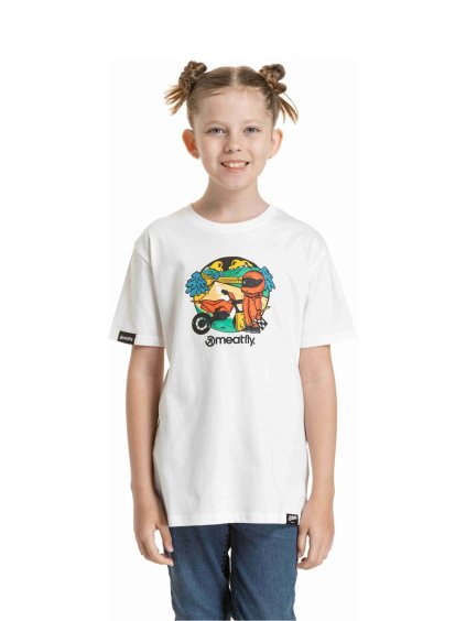 Meatfly dětské tričko Moto White