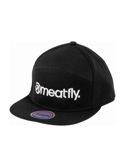 Meatfly kšiltovka Creeper 6 Panel Snapback Black / White Logo