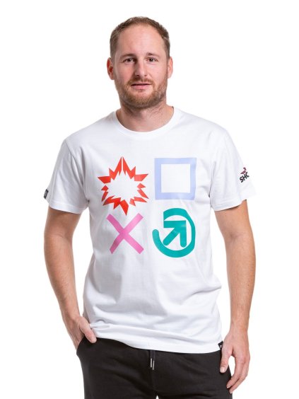 Meatfly pánské tričko Big Shock Gameon White