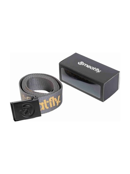 Meatfly pásek Corridor Dark Grey / Gold
