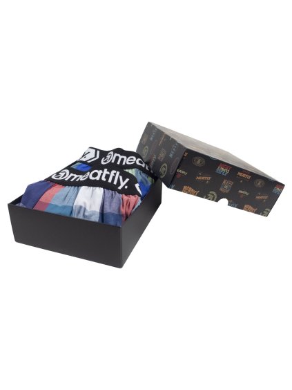 Meatfly pánské boxerky Gigi Navy Red / Green Gift Pack