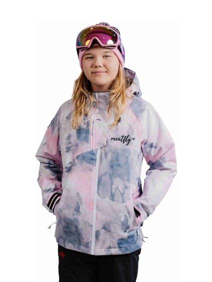 Meatfly dětská SNB & SKI bunda Deliah Clouds Pink