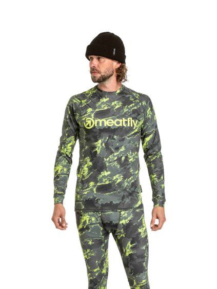 Meatfly pánské termo tričko Avery Lime Mossy