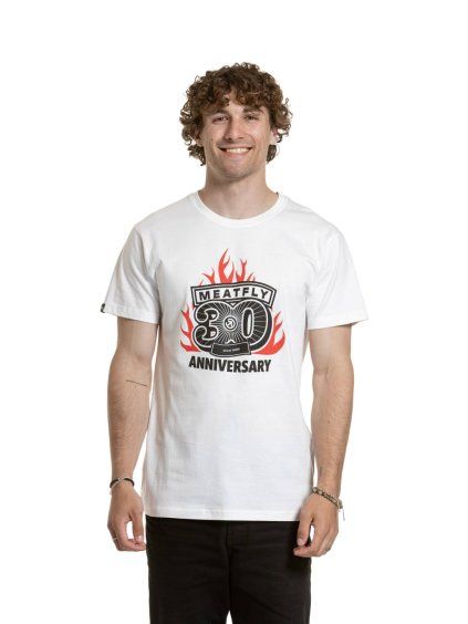 Meatfly pánské tričko Flame White (Velikost S)