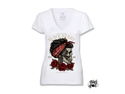 BLACK HEART PIN UP SKULL 1