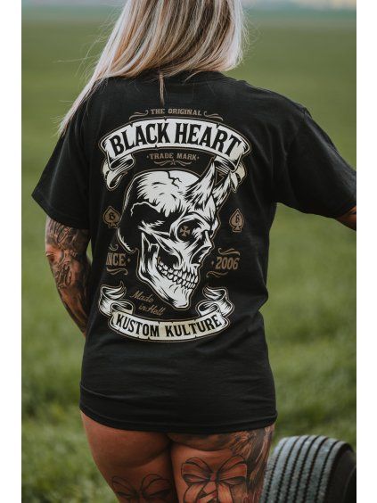 motorkářské tpanske-triko-black-heart-devil-skull