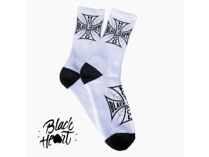 black heart cross socks