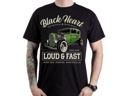 black heart hot rod green sedan chopper rockabilly moto shop