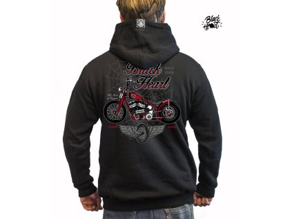 pánská mikina black heart red baron chopper záda