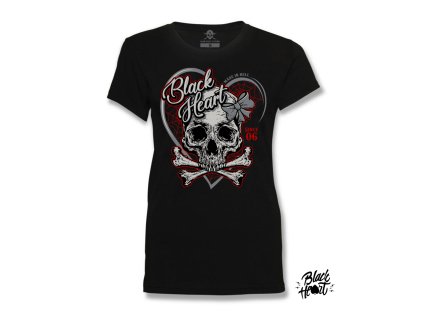dÁMSKÉ tRIKO BLACK HEART RIBON SKULL