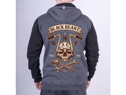 mikina black heart chopper skull kkjpg